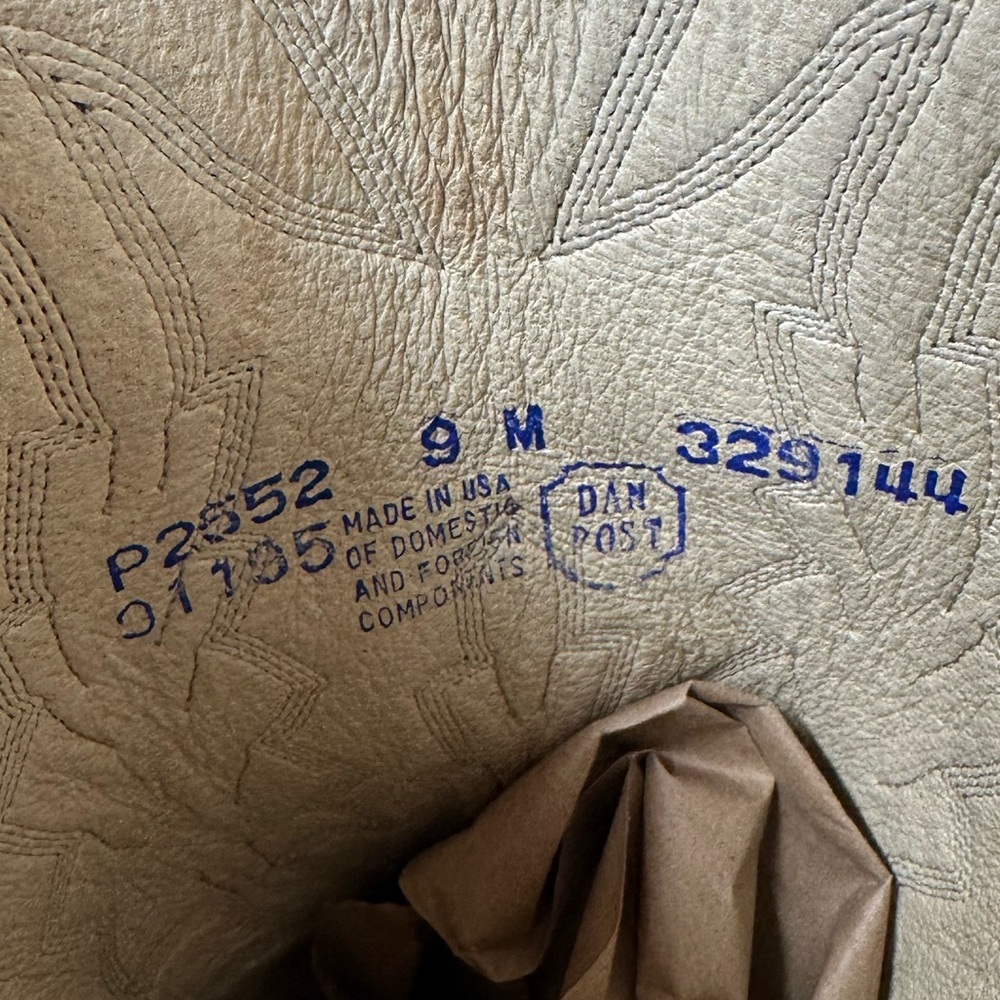 Vintage Dan Post x Marlboro Men’s 9M Cowboy Boots Made in USA | Classic Western - Picture 9 of 11
